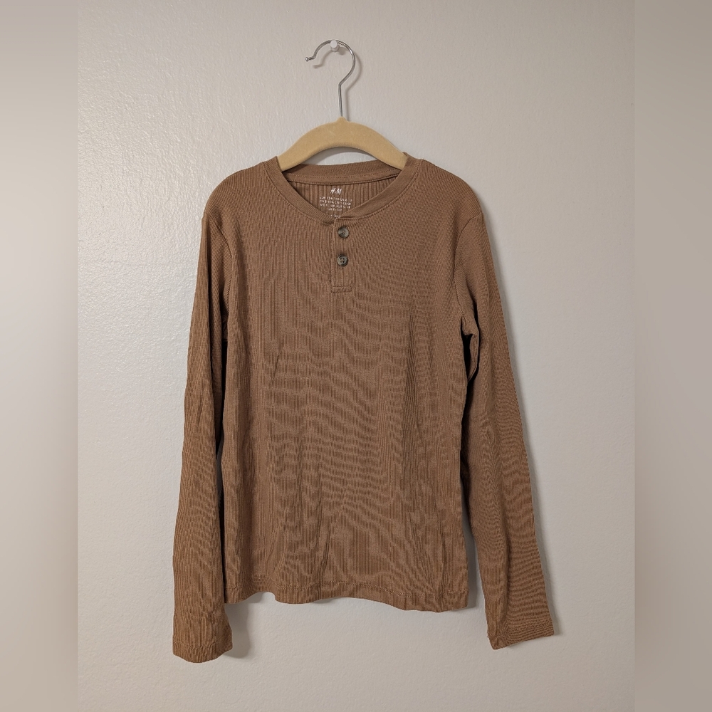 H&M Kids Tan Long Sleeve Henley